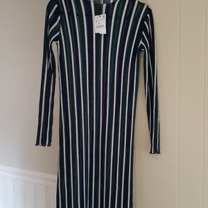 Zara Trafaluc Stripped Dress NWT